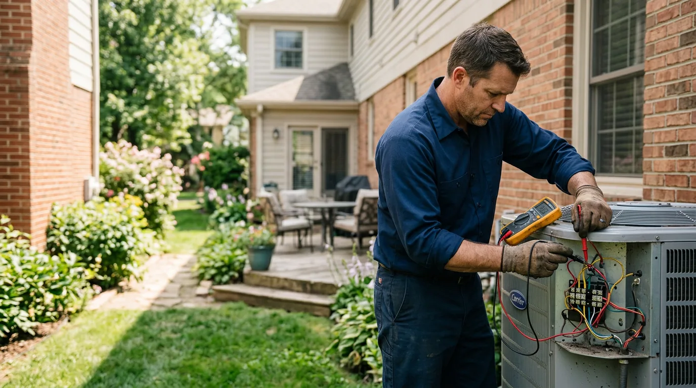 HVAC technician working near Rogers, OH